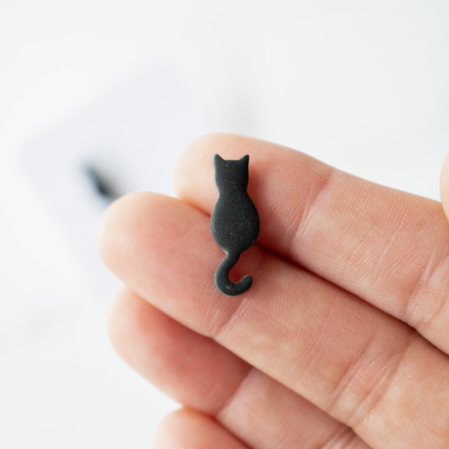 Black Cat Stud Earrings